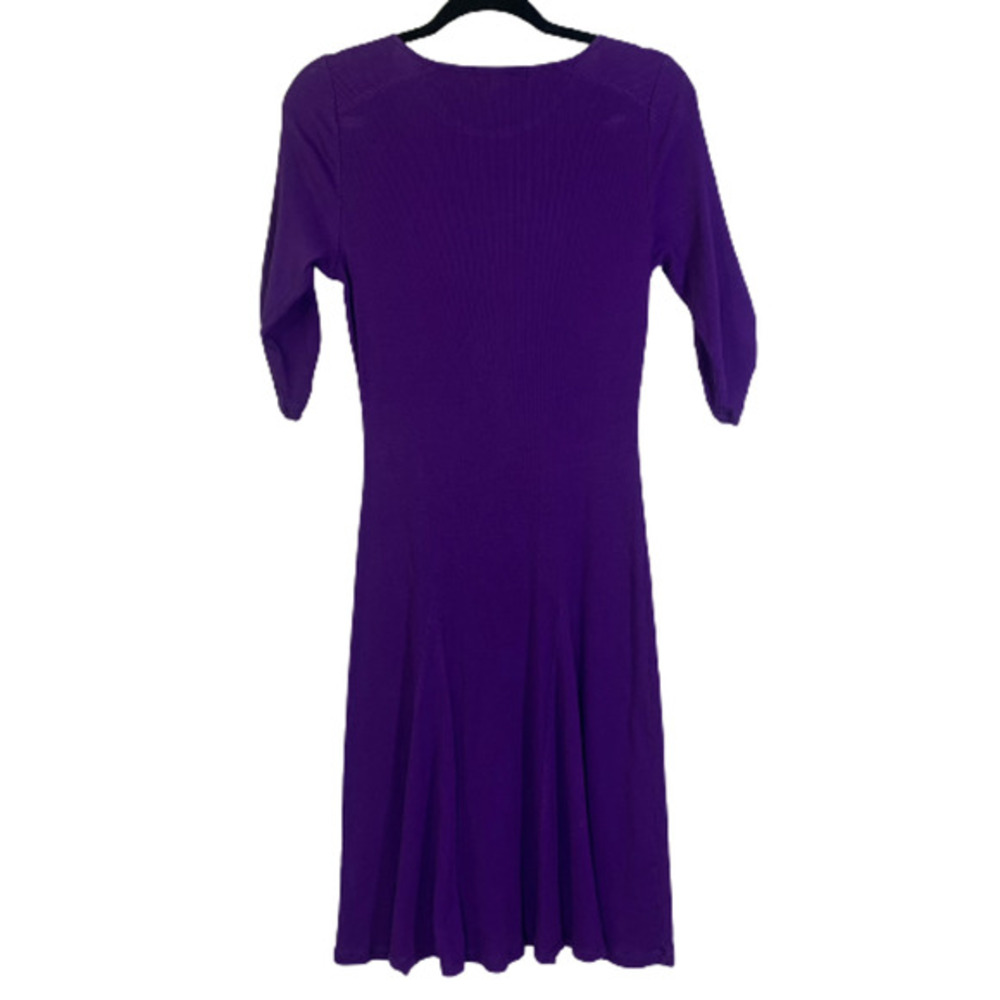 LAUREN RALPH LAUREN‎ Purple Ribbed Cotton Sheath Dress - Picture 11 of 14